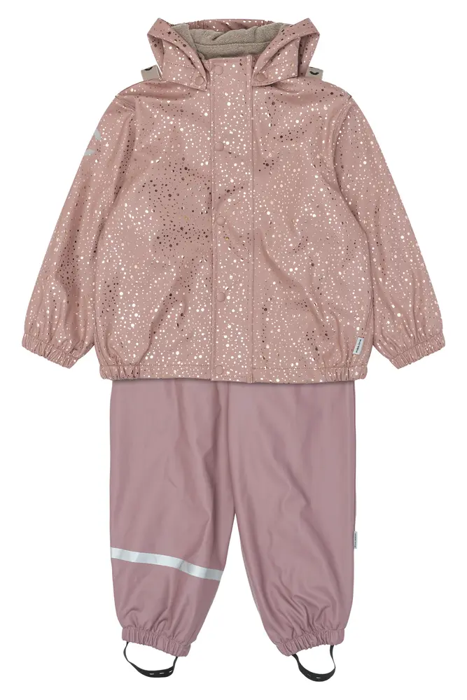 Mikk-Line Regnsæt m. Fleece - Foil Dot - 98