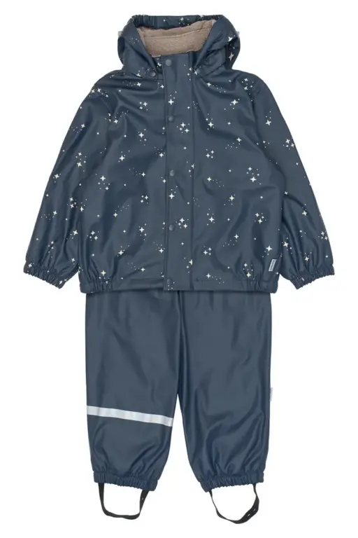 Mikk-Line Regnsæt m. Fleece - Star Sky - 92