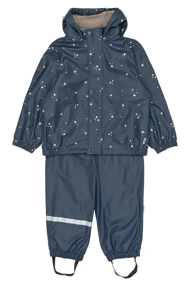 Mikk-Line Regnsæt m. Fleece - Star Sky - 92