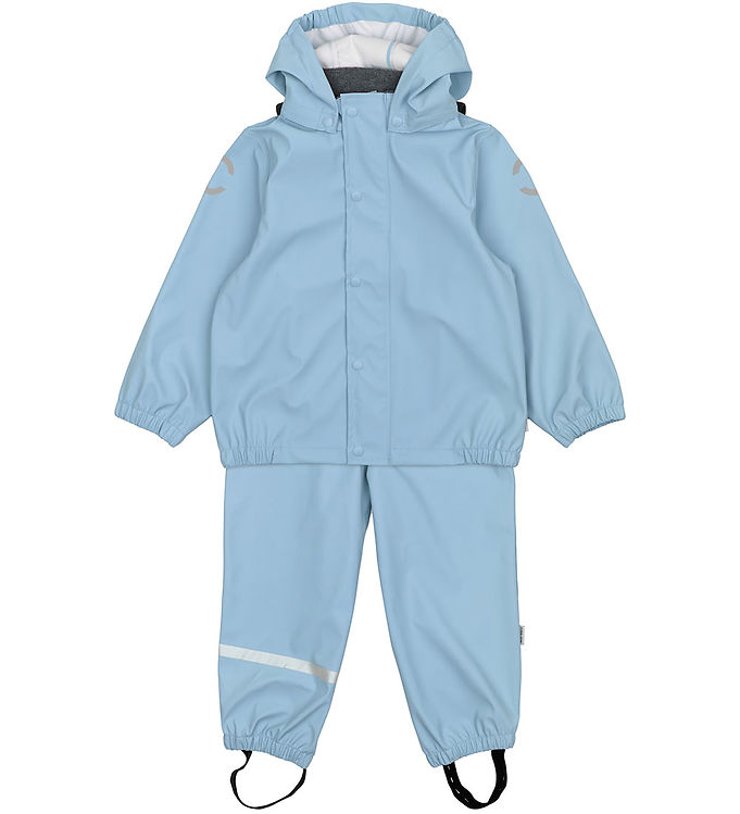 Mikk-Line Regntøj m. Seler - PU - Faded Denim