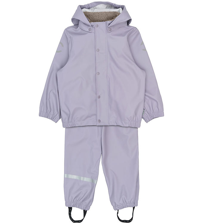 Mikk-Line Regntøj m. Seler - PU - Recycled - Lavender Gray