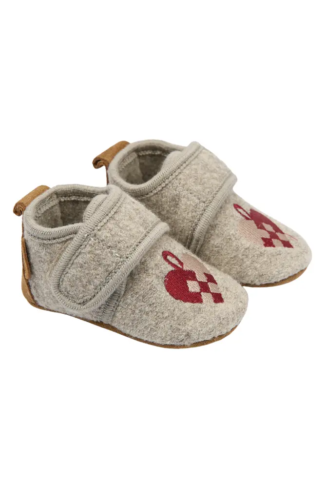Mikk-Line Uld Prewalker - Christmas Heart - 0-6 MDR. Mikk-Line Uld Prewalker - Christmas Heart - 0-6 MDR.