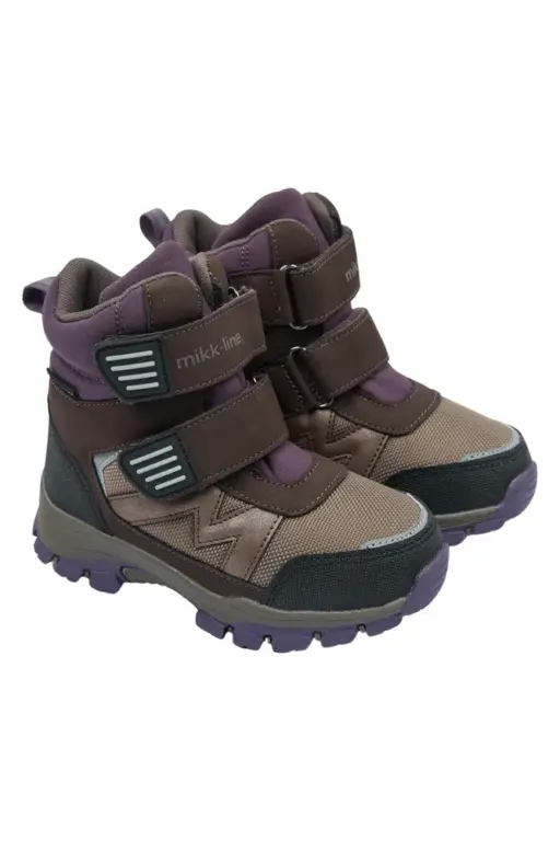 Mikk-Line Vinterstøvle Tex m. Velcro - Plum Perfect - 25