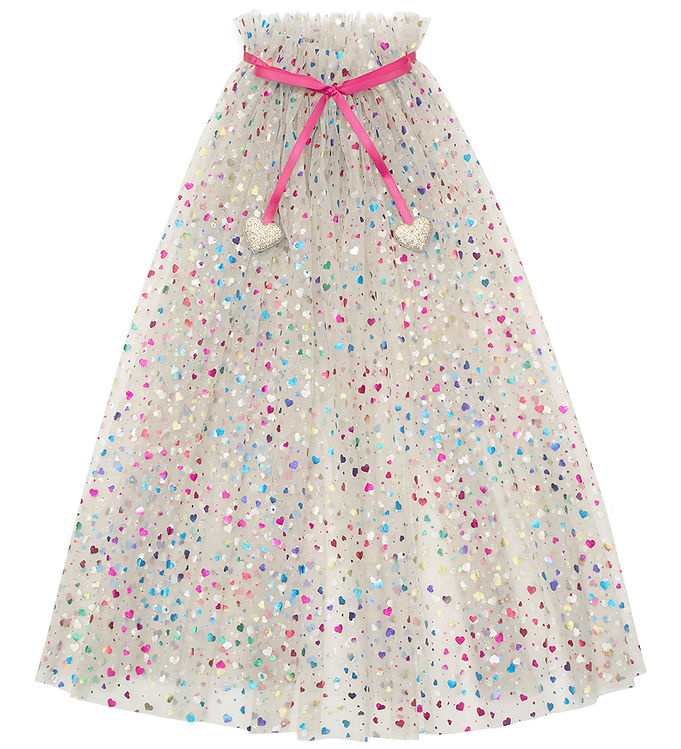 Mimi & Lula Kappe - Tyl - Beige Rainbow Hearts Mimi & Lula Kappe - Tyl - Beige Rainbow Hearts