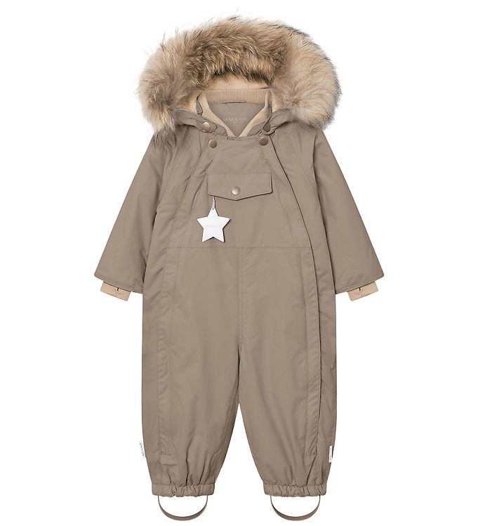 Mini A Ture Flyverdragt - MatWisti Fleece/Fur - Grey Brown