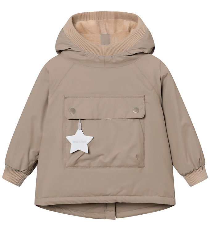 Mini A Ture Vinterjakke - MatBaby Wen Fleece Anorak - Grey Brown Mini A Ture Vinterjakke - MatBaby Wen Fleece Anorak - Grey Brown