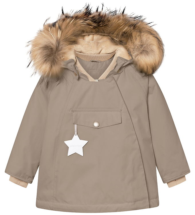 Mini A Ture Vinterjakke - MatWang Fleece/Fur - Grey Brown