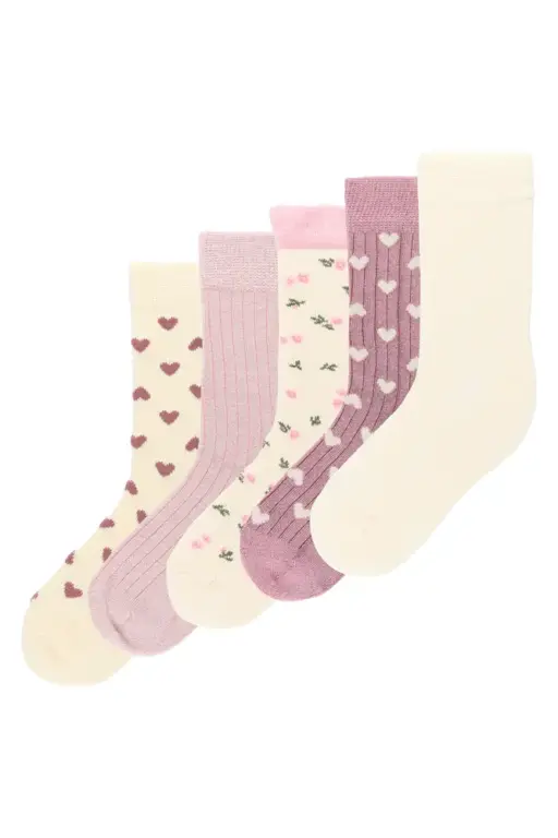 MiniPop Mabelle Bamboo Strømper 5-Pak - Pale Pink - 27/30 MiniPop Mabelle Bamboo Strømper 5-Pak - Pale Pink - 27/30