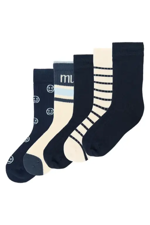 MiniPop Mac Bamboo Strømper 5-Pak - Navy - 19/22 MiniPop Mac Bamboo Strømper 5-Pak - Navy - 19/22