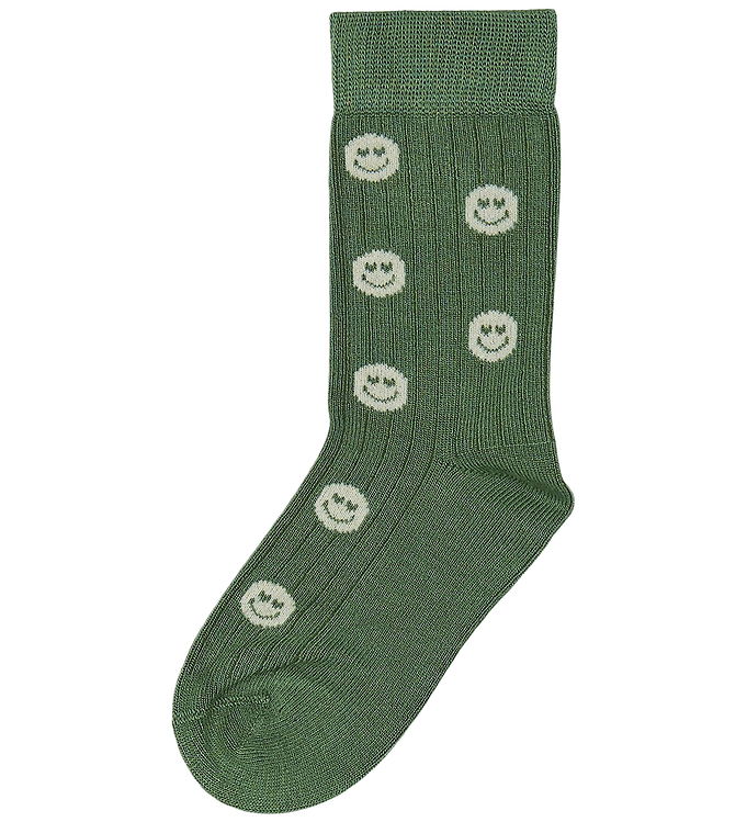 MiniPop Strømper - Bambus - Green Smilie