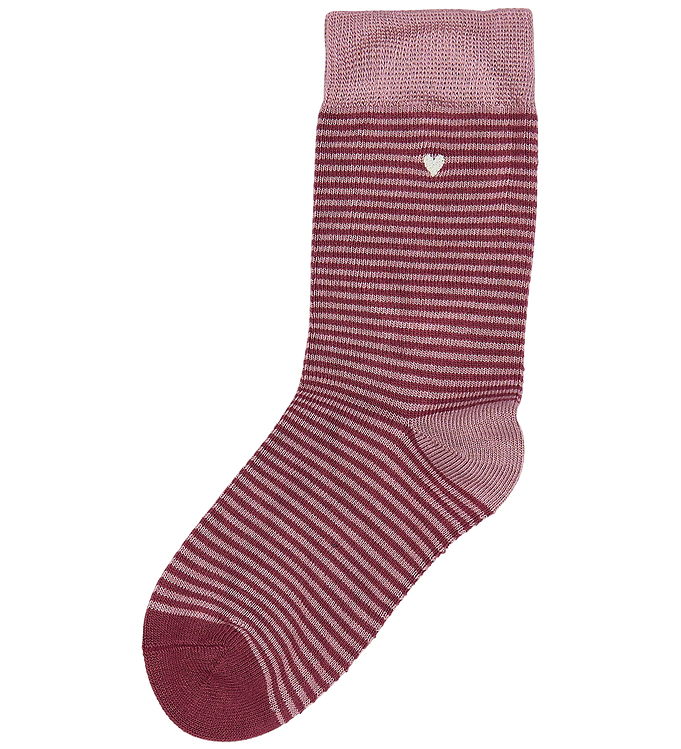 MiniPop Strømper - Bambus - Pale Pink/Burgendy