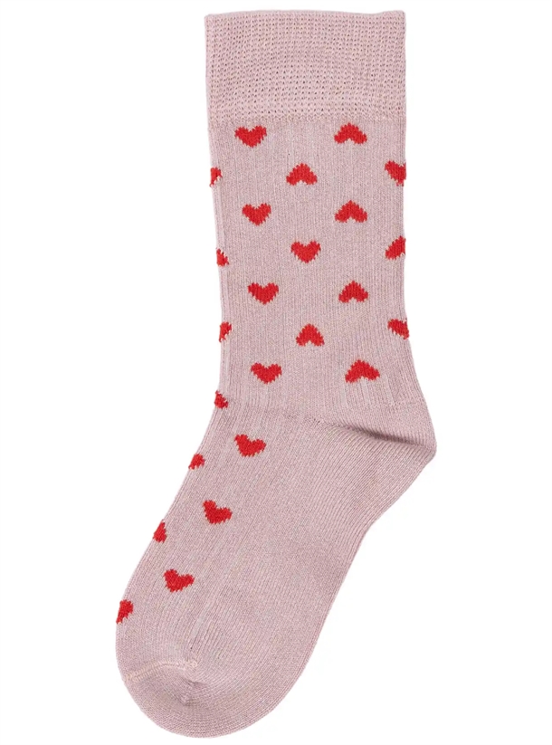 Minipop Strømper - Bambus - Hjerter - Rose Heart