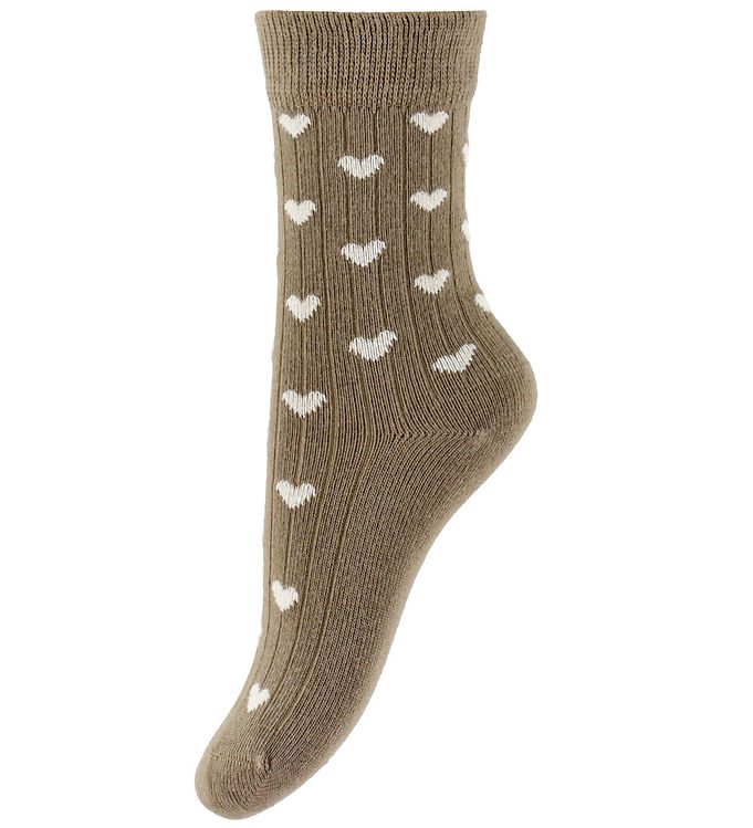 Minipop Strømper - Rib - Bambus - Chocolade Brown/Off White Minipop Strømper - Rib - Bambus - Chocolade Brown/Off White