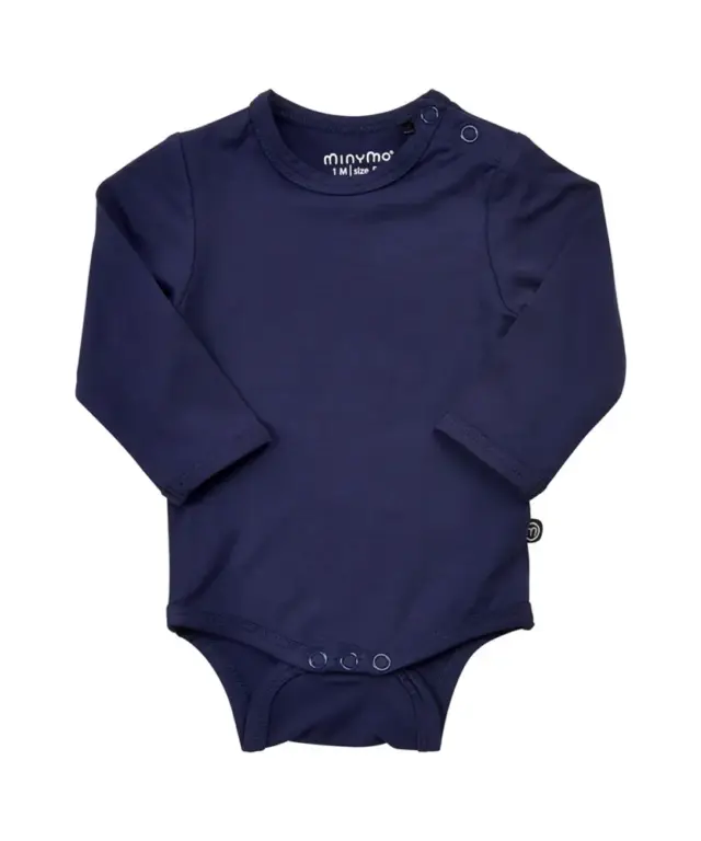 Minymo Langærmet Body - Bamboo - Navy - 62