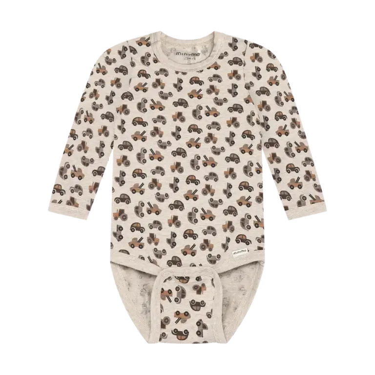 Minymo Langærmet Body - Beige Melange - 56