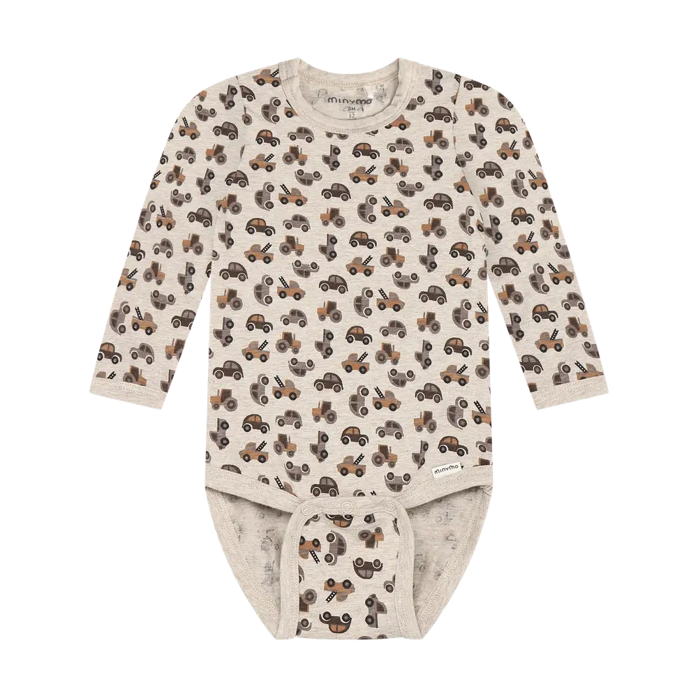 Minymo Langærmet Body - Beige Melange - 56 Minymo Langærmet Body - Beige Melange - 56