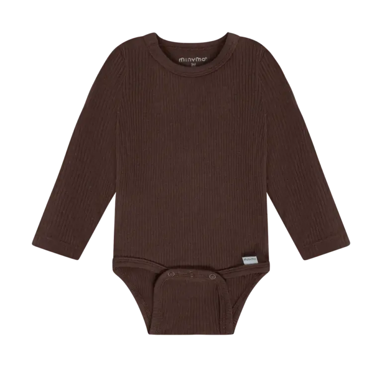 Minymo Langærmet Rib Body - Bracken - 62