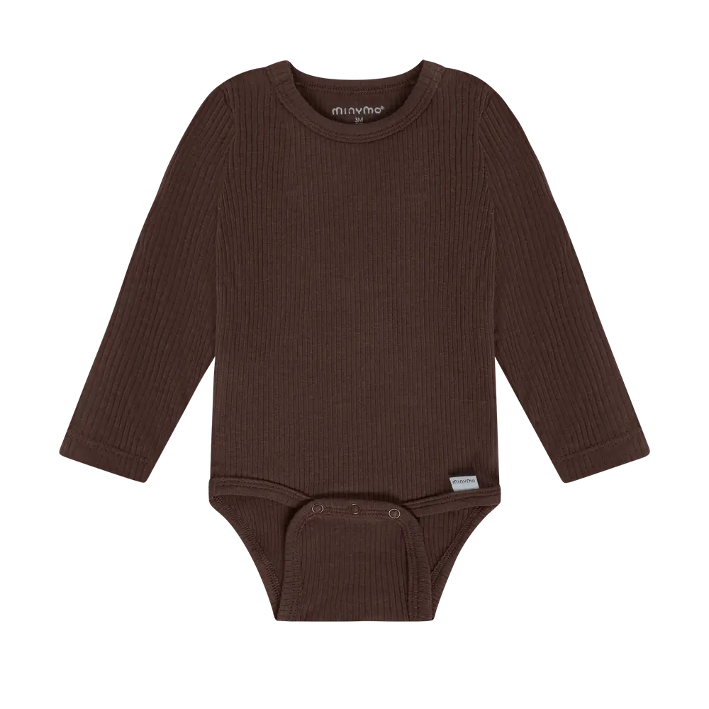 Minymo Langærmet Rib Body - Bracken - 62