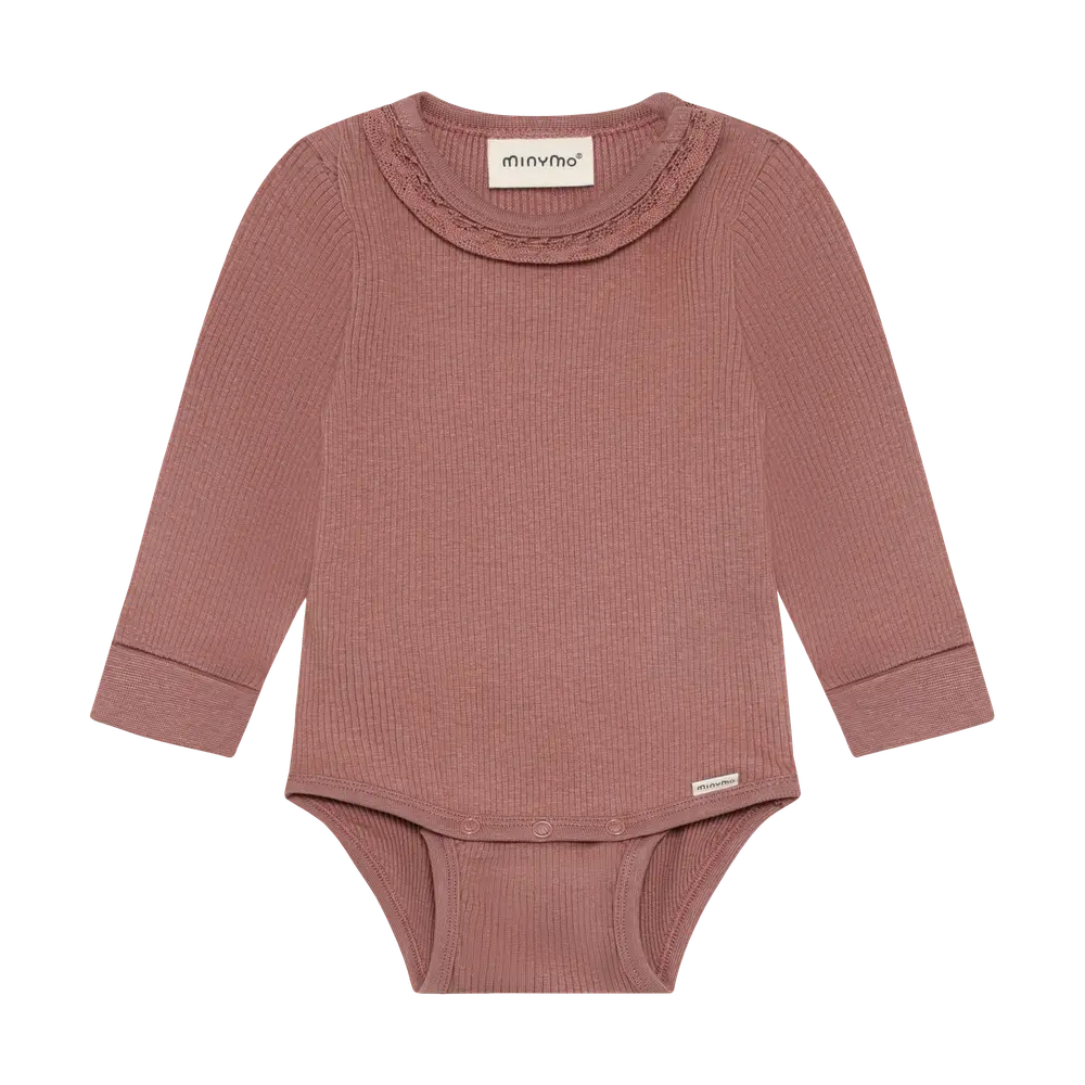 Minymo Langærmet Rib Body - Burlwood - 50 Minymo Langærmet Rib Body - Burlwood - 50