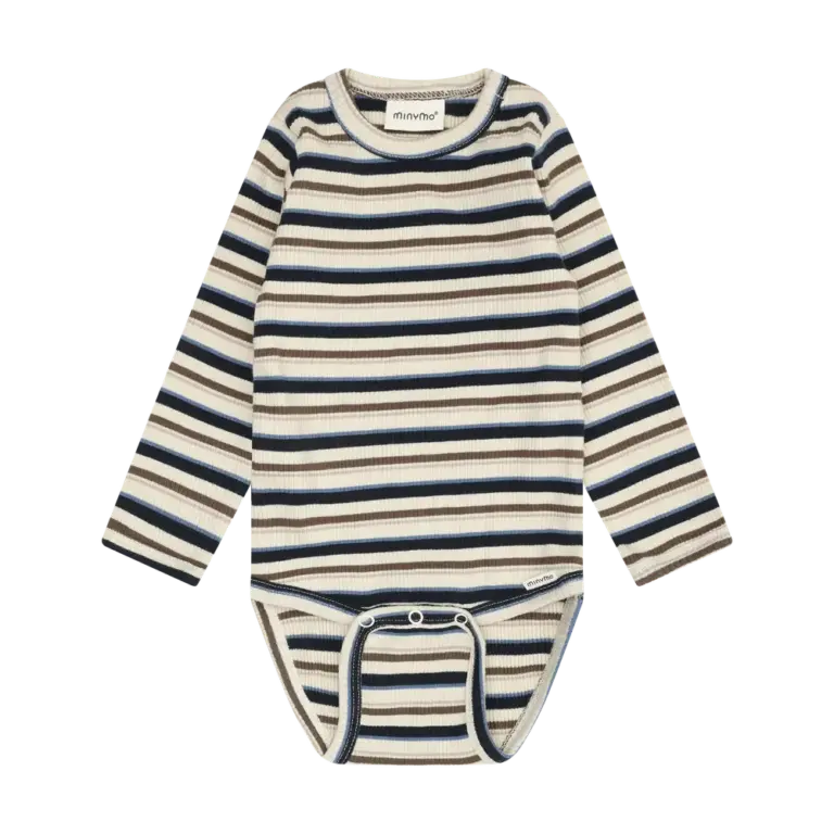 Minymo Langærmet Rib Body - Dark Sapphire - 56