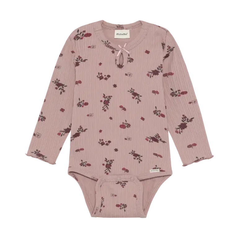 Minymo Langærmet Rib Body - Fawn - 50