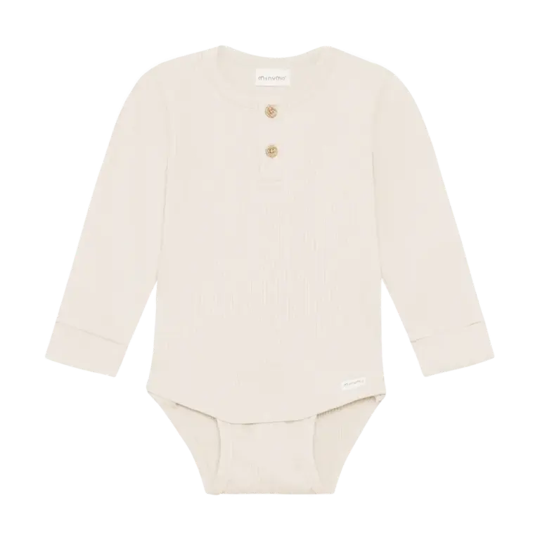 Minymo Langærmet Rib Body - Feather Gray - 50