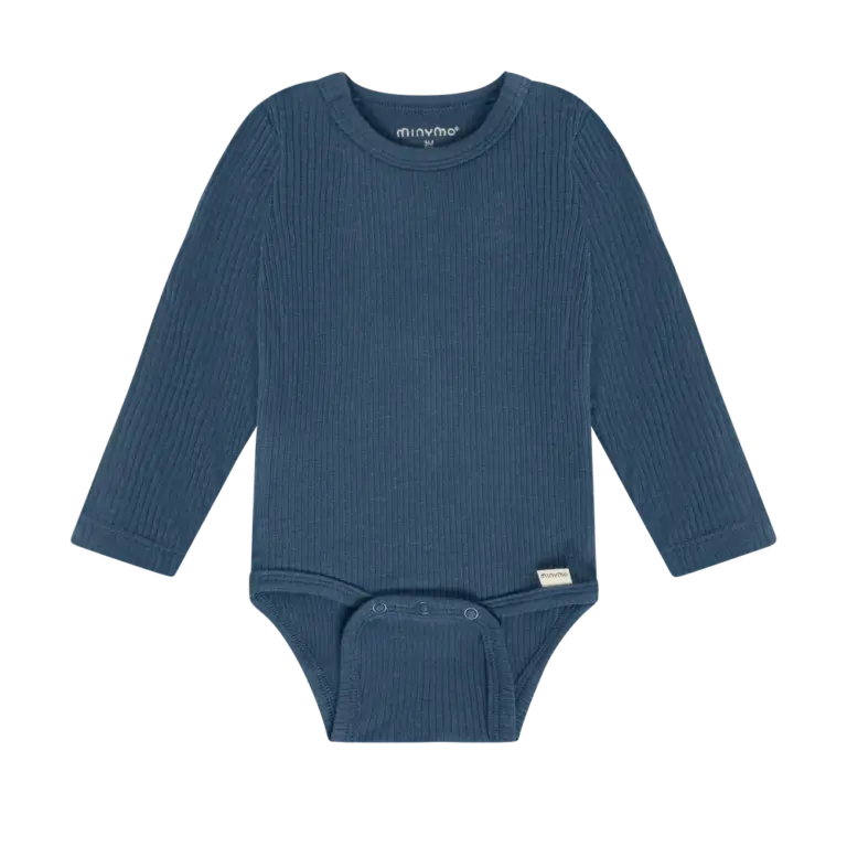 Minymo Langærmet Rib Body - Midnight Navy - 62