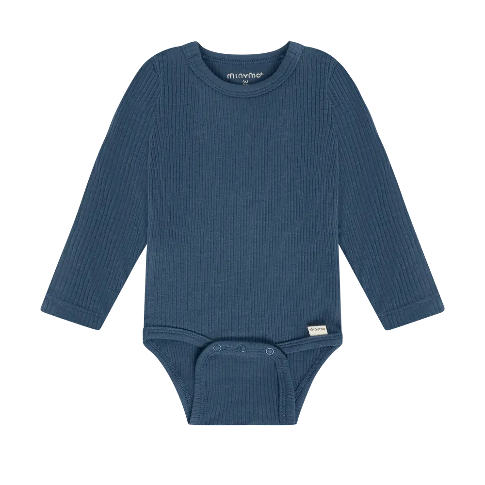 Minymo Langærmet Rib Body - Midnight Navy - 62