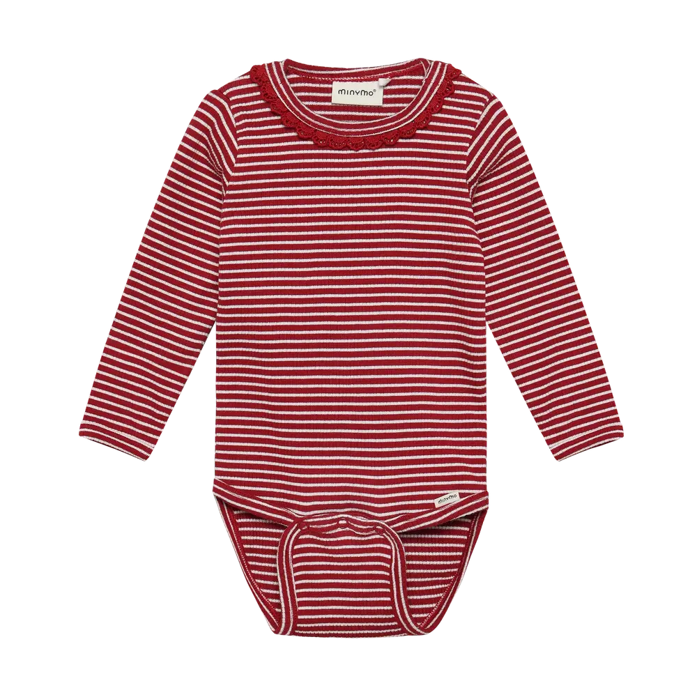 Minymo Langærmet Rib Body - Rio Red - 80 Minymo Langærmet Rib Body - Rio Red - 80