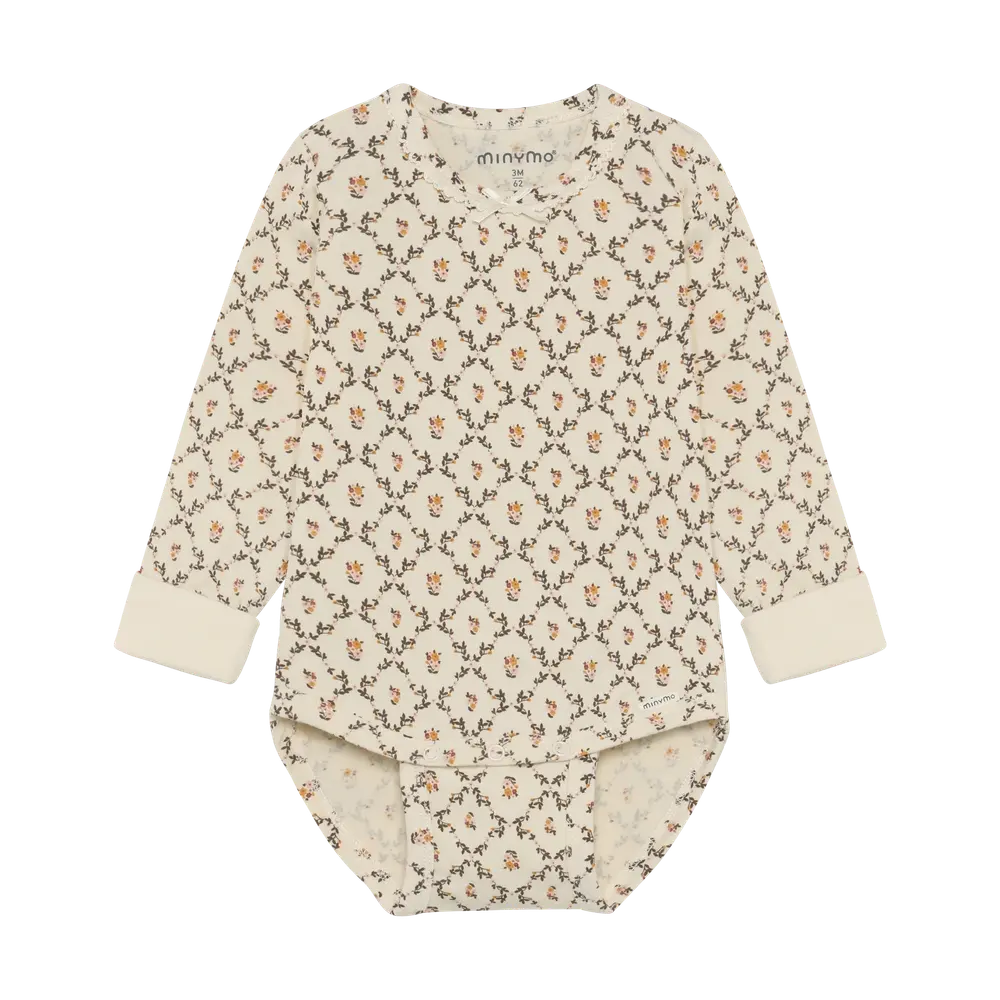 Minymo Langærmet Rib Body - Seedpearl - 80 Minymo Langærmet Rib Body - Seedpearl - 80