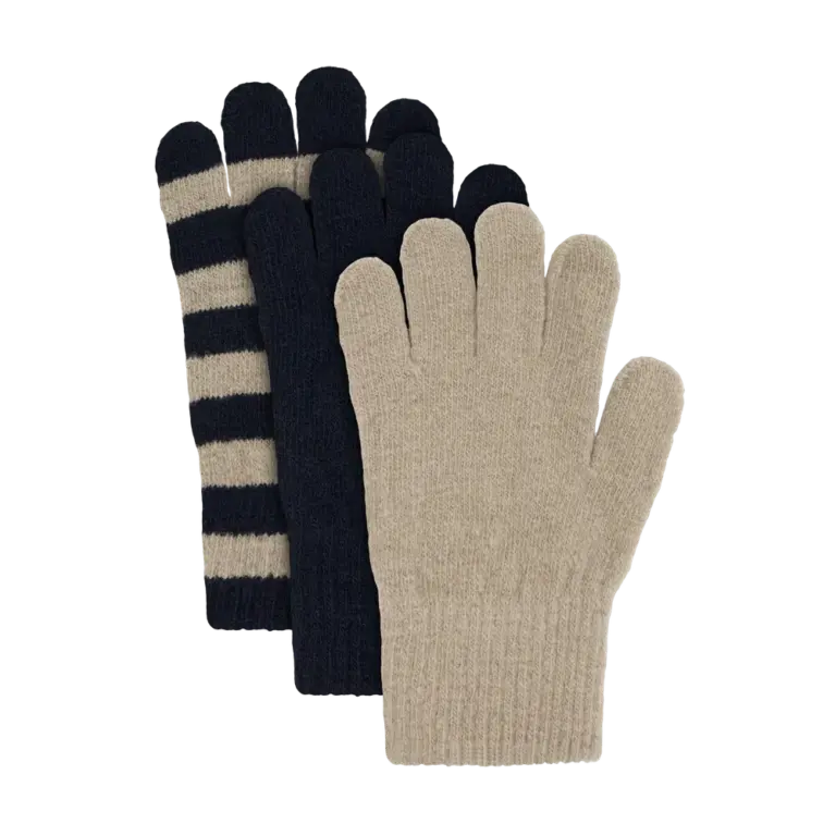 Minymo Magic Vanter Strikket 3-Pak - Dark Sapphire - 1-2 ÅR