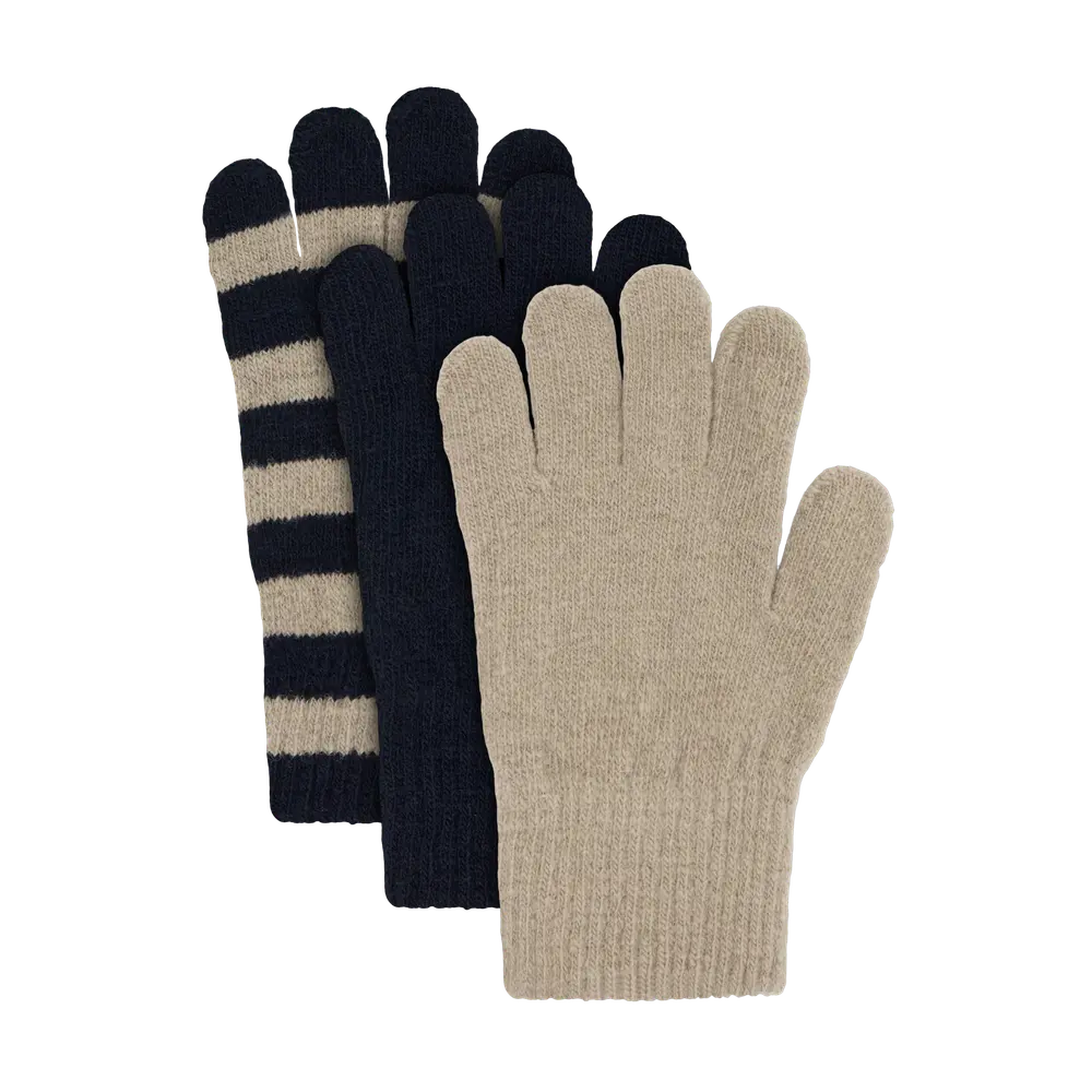 Minymo Magic Vanter Strikket 3-Pak - Dark Sapphire - 1-2 ÅR