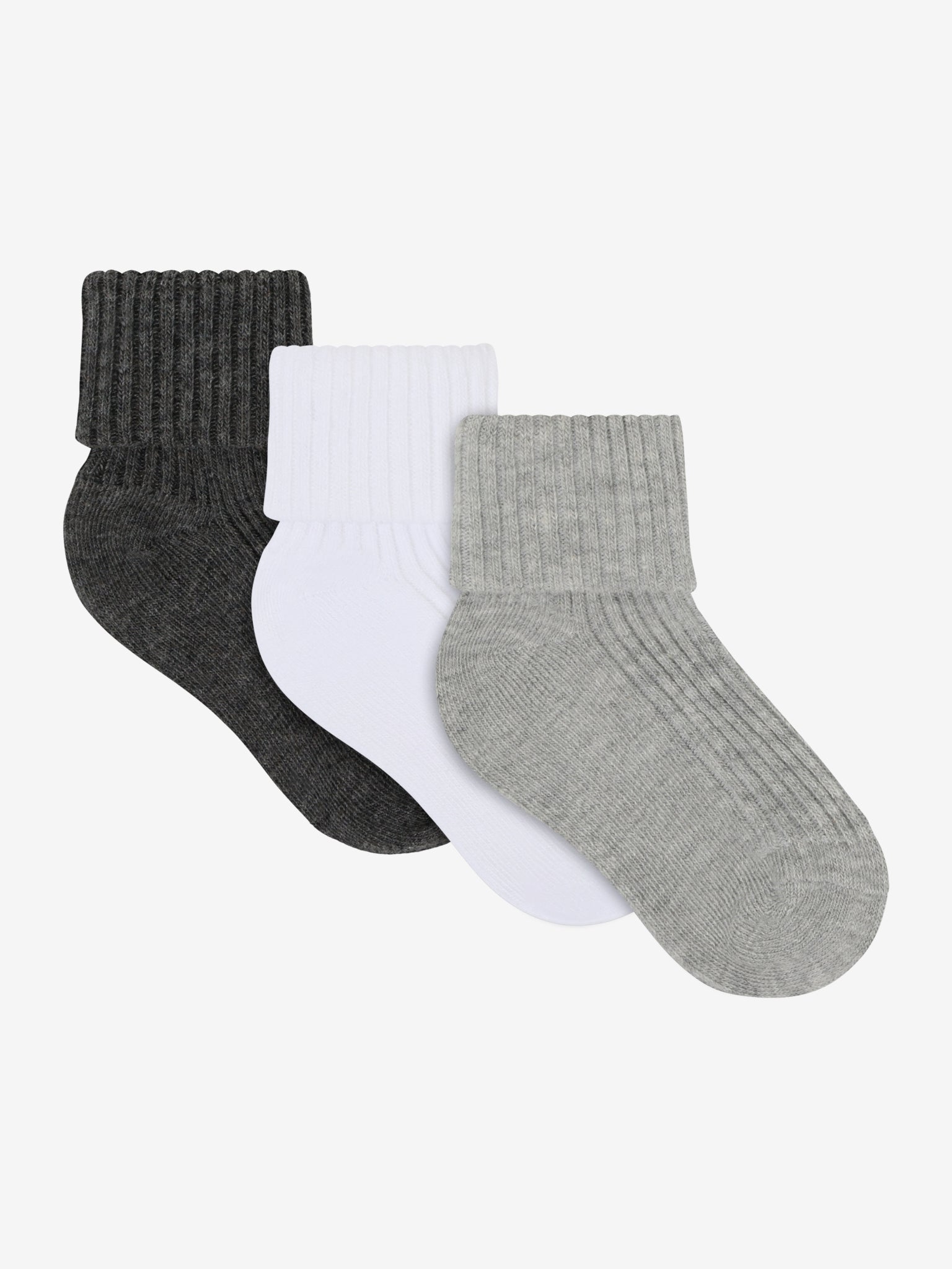 Minymo Rib Sokker 3-pak - Light Grey Melange - 11/14
