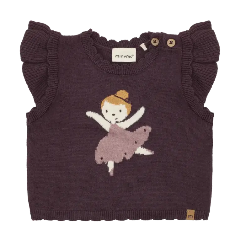 Minymo Strikket Vest - Huckleberry - 86