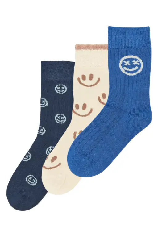 Moe Bambus Strømper 3-pak - Strong Blue - 27/30