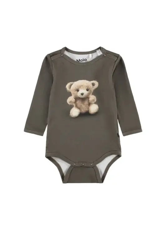 Molo Foss Langærmet Body - Felt Bear - 74