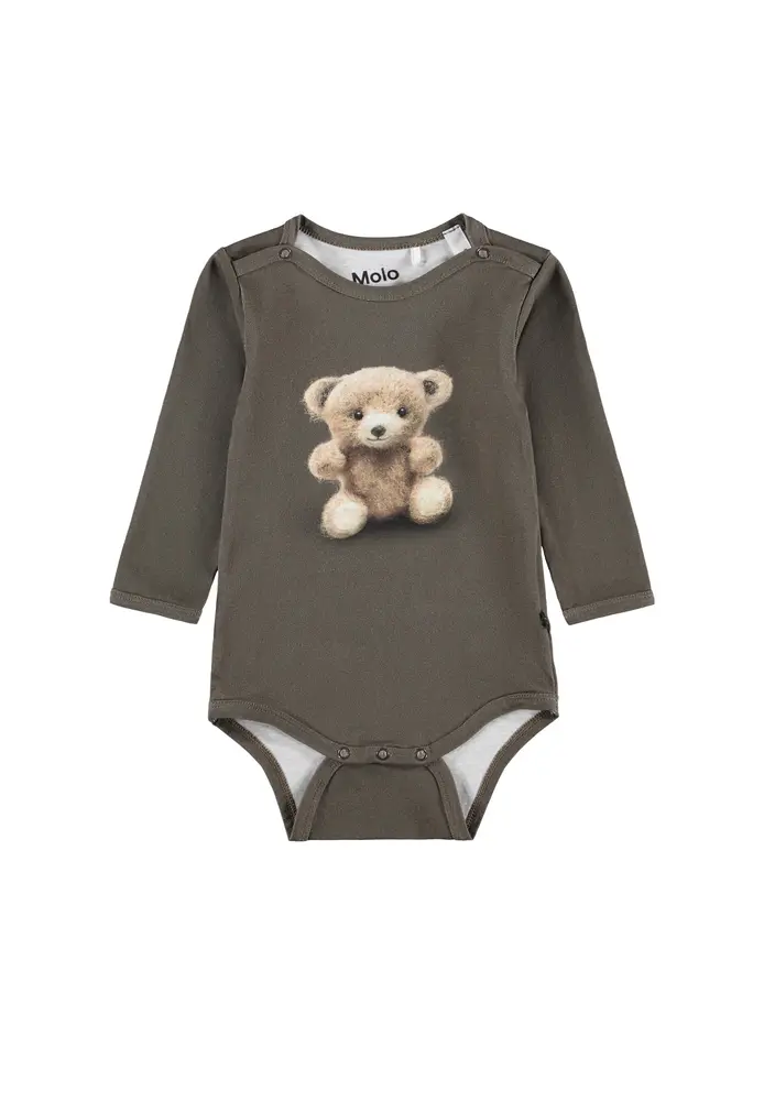 Molo Foss Langærmet Body - Felt Bear - 74