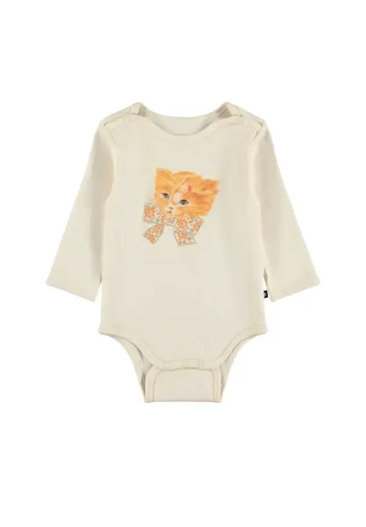 Molo Foss Langærmet Body - Retro Kittens - 62