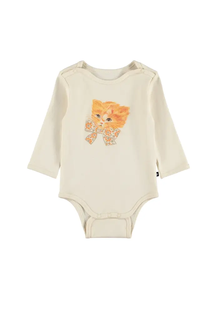 Molo Foss Langærmet Body - Retro Kittens - 62