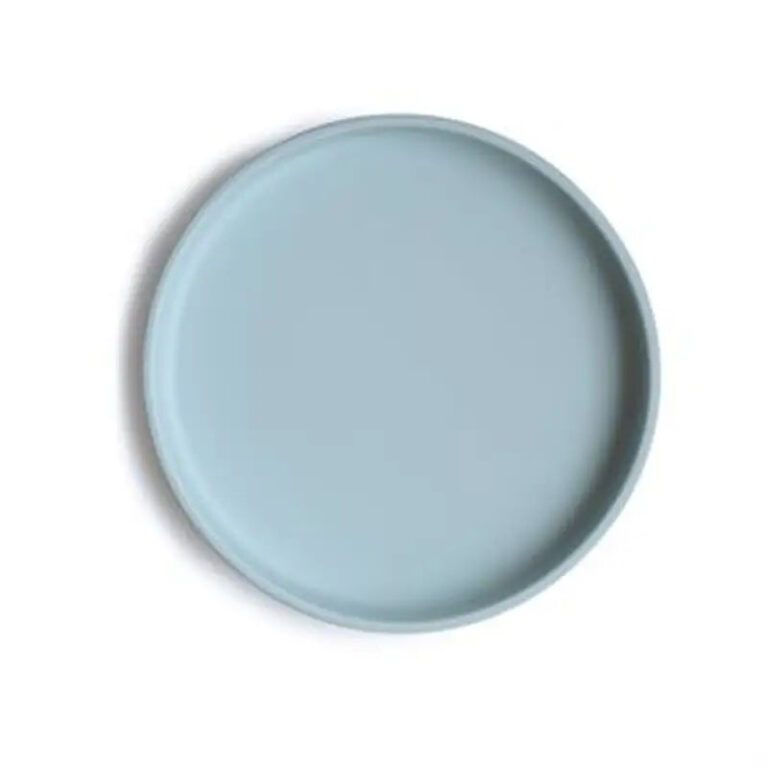 Mushie Klassisk Skridsikker Silikone Tallerken Powder Blue