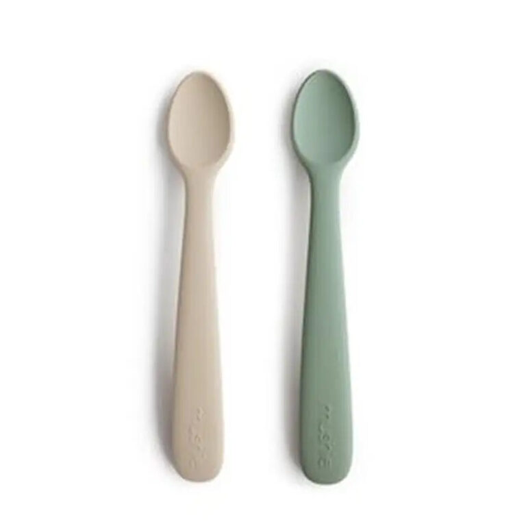 Mushie Silikone Babyskeer 2 - Pak Cambridge Blue/shifting Sand