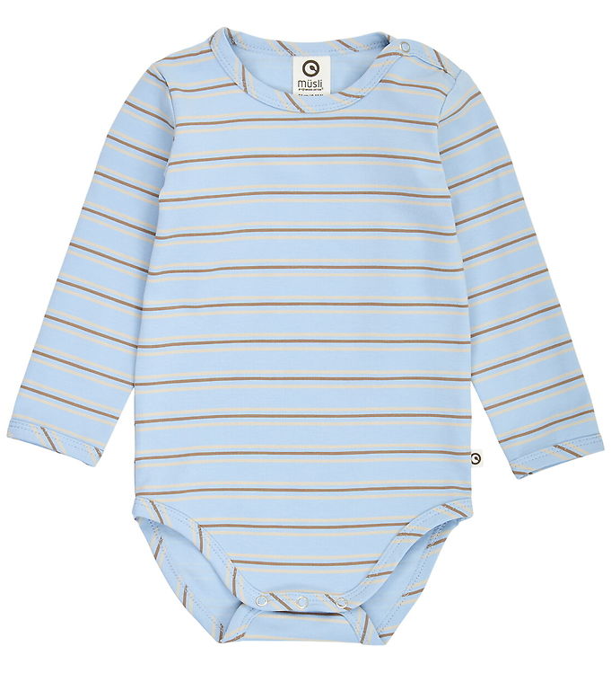 Müsli Body l/æ - Storybook Stripe - Soft Blue/Walnut/Oak Müsli Body l/æ - Storybook Stripe - Soft Blue/Walnut/Oak