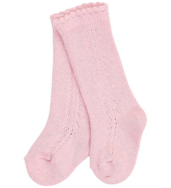 Müsli Knæstrømper - Hulmønster/Blonder - Blush