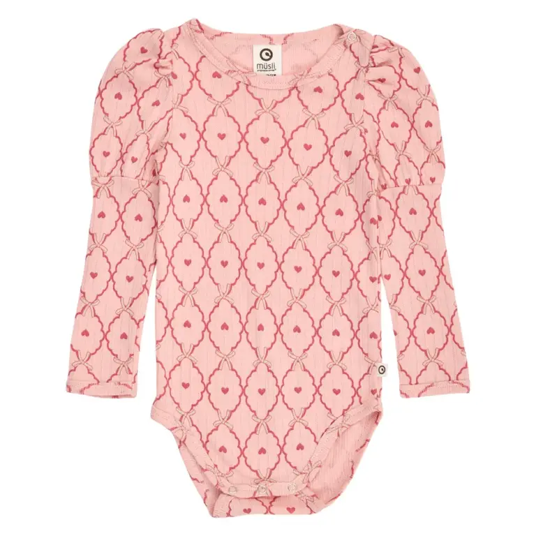 Müsli Love Langærmet Body - Blush/Baroque Rose/Oak - 80