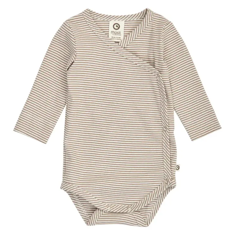 Müsli Mini Stripe Rib Body - Balsam Cream/Walnut - 62