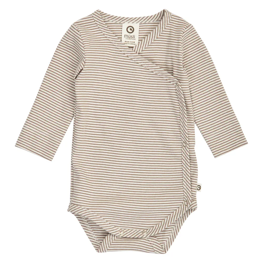 Müsli Mini Stripe Rib Body - Balsam Cream/Walnut - 62