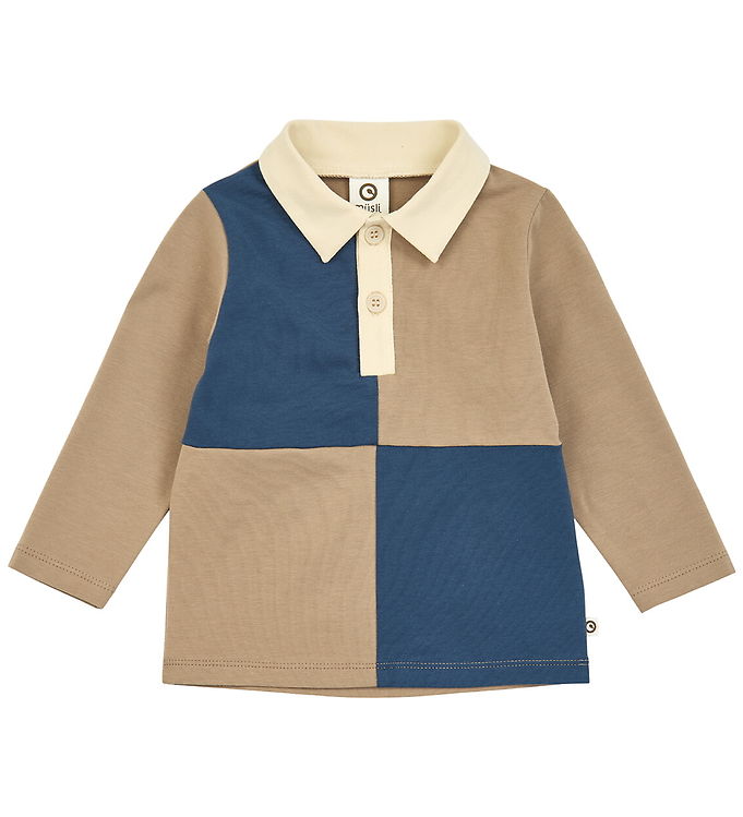 Müsli Polobluse - Cozy Me Color Block - Walnut Müsli Polobluse - Cozy Me Color Block - Walnut