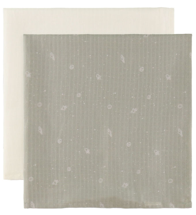 Müsli Stofble - 75x75 cm - 2-pak - Mineral Green/Balsam Cream