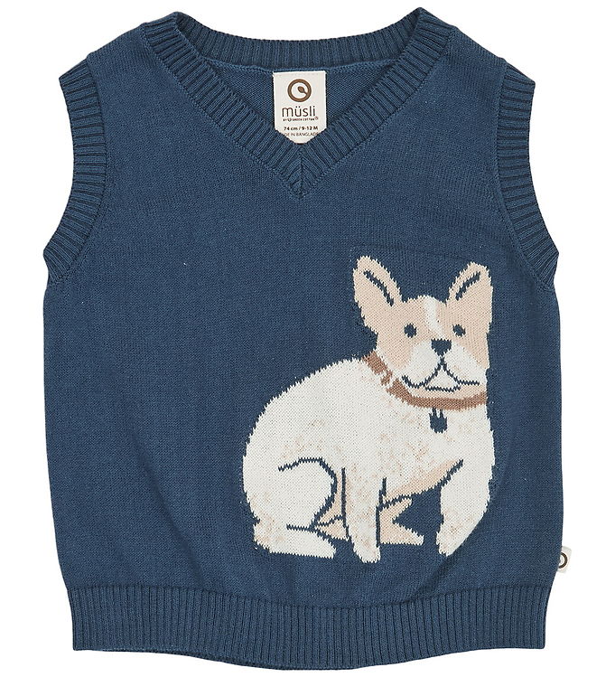 Müsli Vest - Strik - Navy Müsli Vest - Strik - Navy
