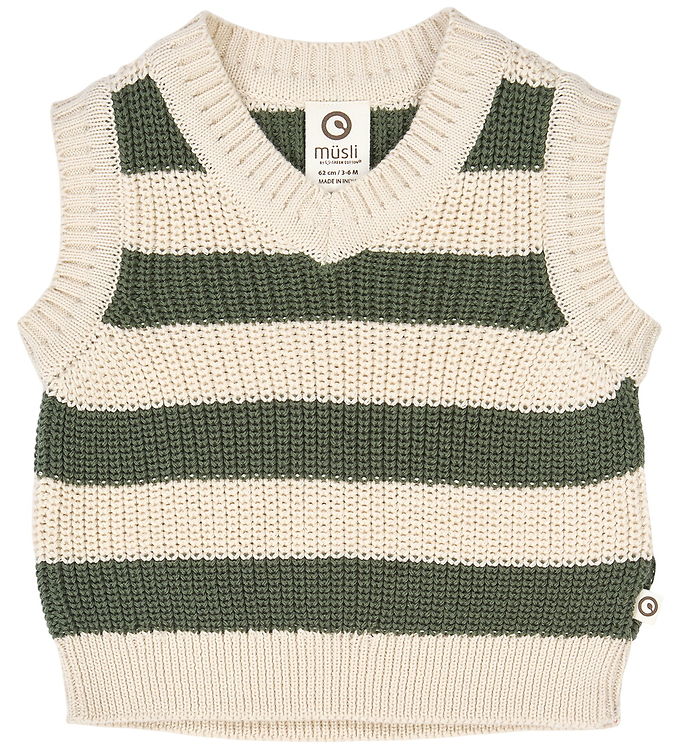Müsli Vest - Strik - Stripe - Oak Müsli Vest - Strik - Stripe - Oak